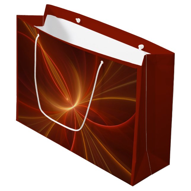 Dancing With The Light Modern Abstract Fractal Art Large Gift Bag (Front Angled)