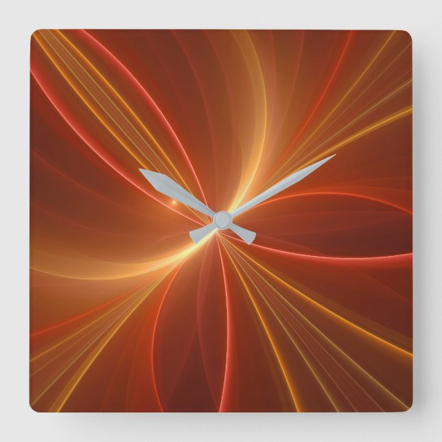 Dancing With The Light Modern Abstract Fractal Art Square Wall Clock (Front)