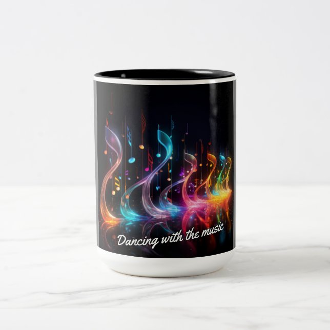 Dancing with the music Two-Tone coffee mug (Center)