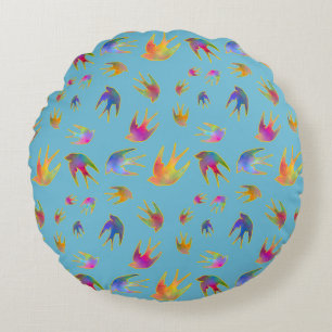 Dancing with the Wind on a Fresh Winter Horizon Round Pillow