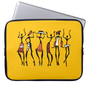 Dancing woman in traditional ethnic style seamless laptop sleeve
