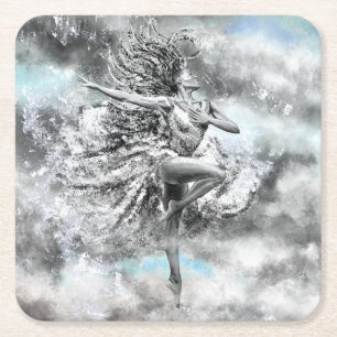 Dancing Woman Paper Coaster