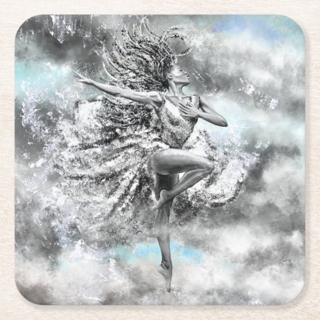 Dancing Woman Paper Coaster (Front)