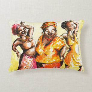 Dancing women decorative pillow