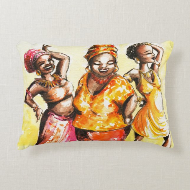 Dancing women decorative pillow (Front)