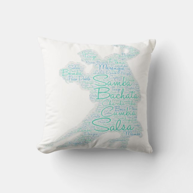 Dancing Word Art Couple Bachata  Salsa Throw Pillow (Front)