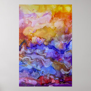 Dancing World Dreamscape Abstract Art Poster