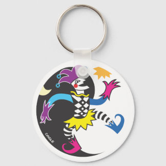 Dancing yinyang jester keychain
