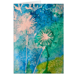Dandelion abstract watercolor painted