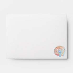 Dandelion and watercolor clouds wedding envelope