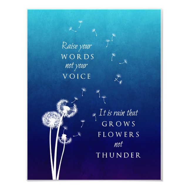Dandelion Art - Raise your words Photo Print (Front)