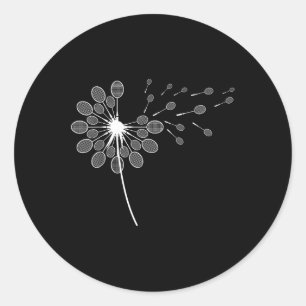 Dandelion Badminton Racket Shirt Badminton Player  Classic Round Sticker