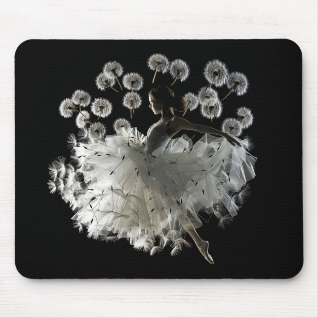 Dandelion Ballet Dancer Surreal Beauty #1 Mouse Pad (Front)