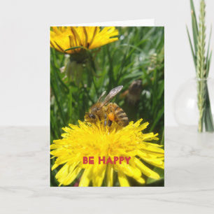 Dandelion Bee Happy Card