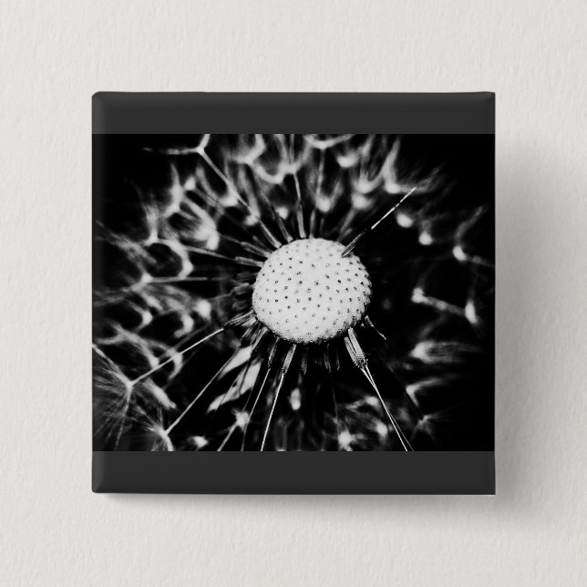 dandelion blacq 2 inch square button (Front)