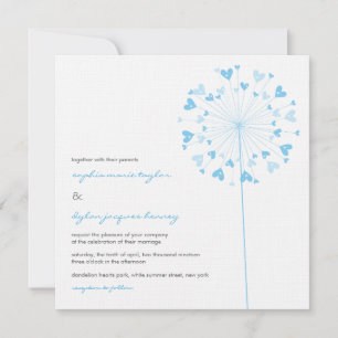 Dandelion bleu Fleurs d'amour Faire-part de mariag