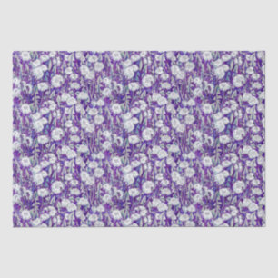 Dandelion Bloom Summer Flowers Floral Pattern Teal Tissue Paper
