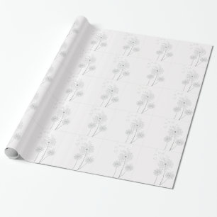 Dandelion Blossoms Vines Romantic Wedding Shower Wrapping Paper