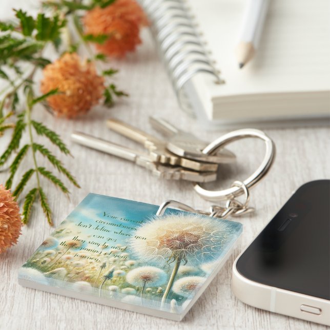 Dandelion Blowball & Quote #2 Keychain (Front Right)