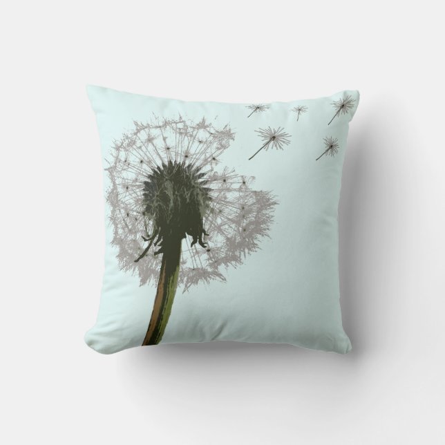 Dandelion blowing, seeds scattering pillows (Front)