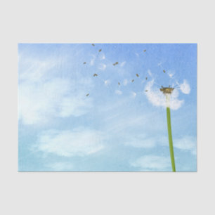 Dandelion Blue Sky Nature Illustration Tissue Paper