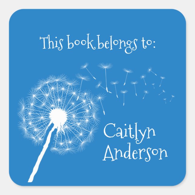 Dandelion Bookplate Sticker (Front)