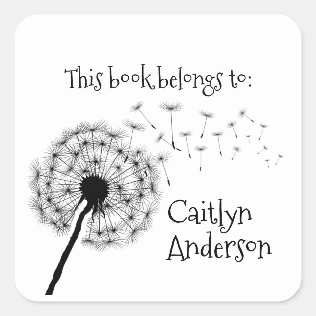 Dandelion Bookplate Sticker (Front)