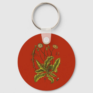 Dandelion Botanical Illustration Keychain