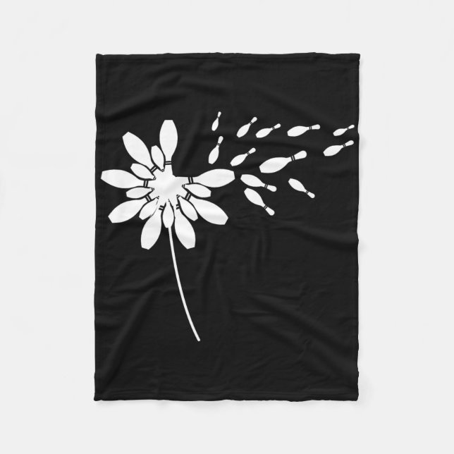 Dandelion Bowling Team Apparel Player Gear Pin Bow Fleece Blanket (Front)