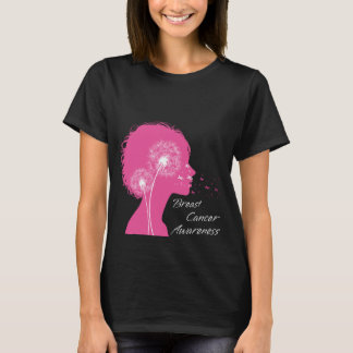Dandelion Breast Cancer Awareness Pink Ribbon gift T-Shirt