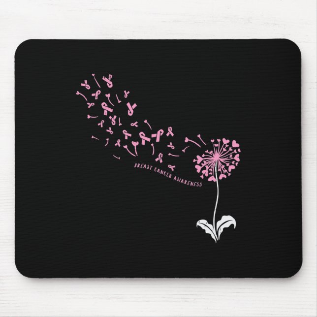 Dandelion Breast Cancer Awareness Pink RIbbon Supp Mouse Pad (Front)