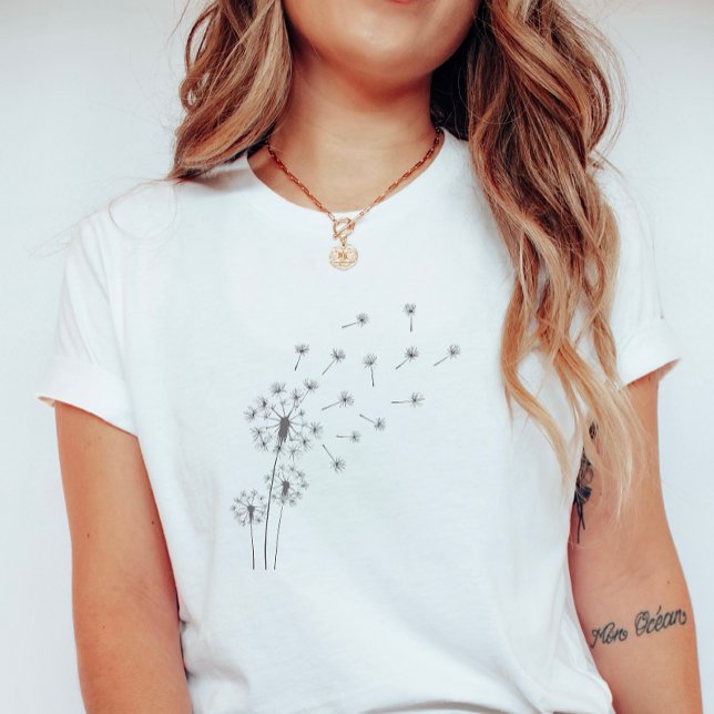 Dandelion Breeze; Whimsical  Summer Floral T-Shirt (Creator Uploaded)