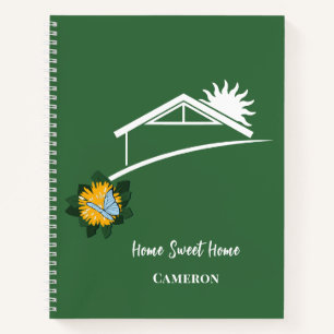 Dandelion Butterflies Name QR Code Home Sweet Home Notebook