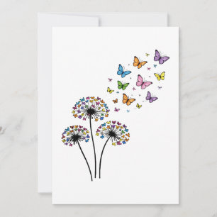 Dandelion butterfly flow invitation
