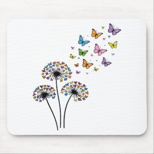 Dandelion butterfly flow mouse pad