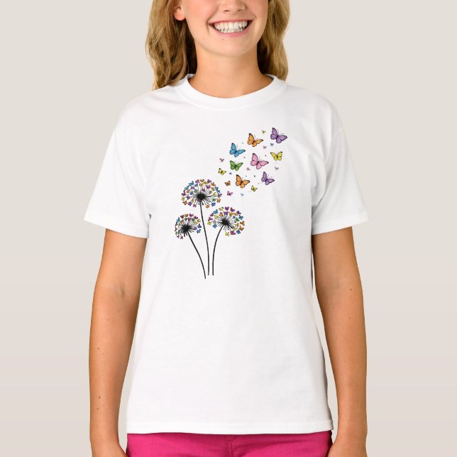 Dandelion butterfly flow T-Shirt (Front)