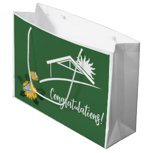 Dandelion Butterfly Green New Home Congratulations Large Gift Bag