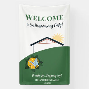 Dandelion Butterfly Welcome to Our New Home Party Banner