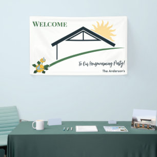Dandelion Butterfly Welcome to Our New Home Party Banner