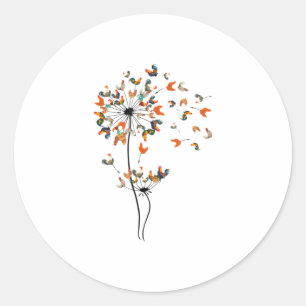 Dandelion Chicken Flower  Floral Chickens farme Classic Round Sticker