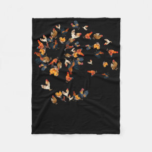 Dandelion Chicken Flower Floral Chickens Farmer Gi Fleece Blanket