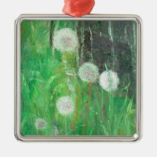 Dandelion Clocks in Grass 2008 oil on canvas Metal Ornament