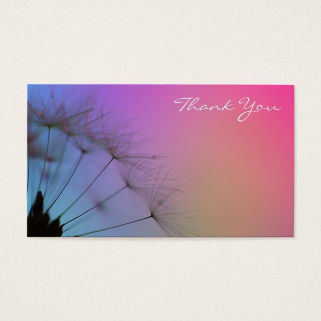 Dandelion clocks macro thank you card (Front)