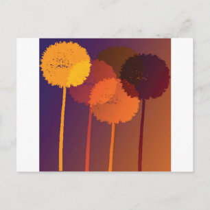 dandelion clocks postcard