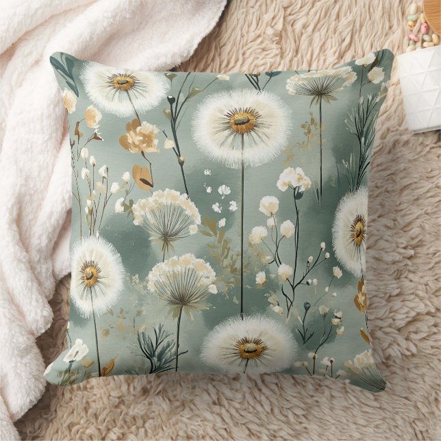 Dandelion Design Series #3 Throw Pillow (Blanket)