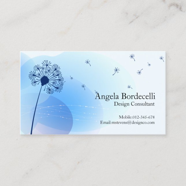 Dandelion doux Carte de visite floral (Devant)