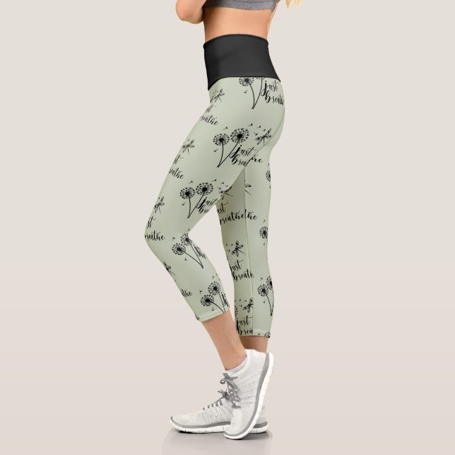 Dandelion Dragonfly Just Breathe Capri Leggings (Left)