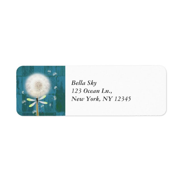 Dandelion dragonfly rustique bleu grange bois (Devant)