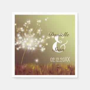 Dandelion Dream Nature Inspired Wedding Napkin