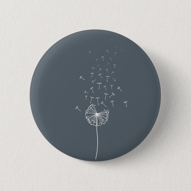 Dandelion encouragement design gray 2 inch round button (Front)